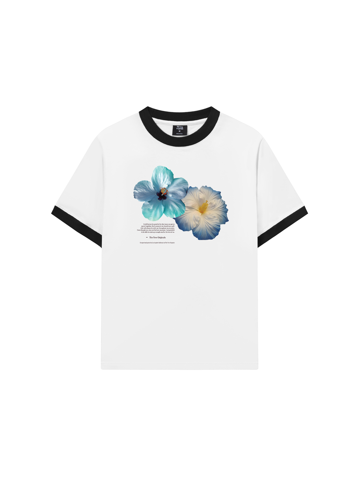 Áo Thun Ringer Relaxed Fit Summer Vibes Souble Blue Flower