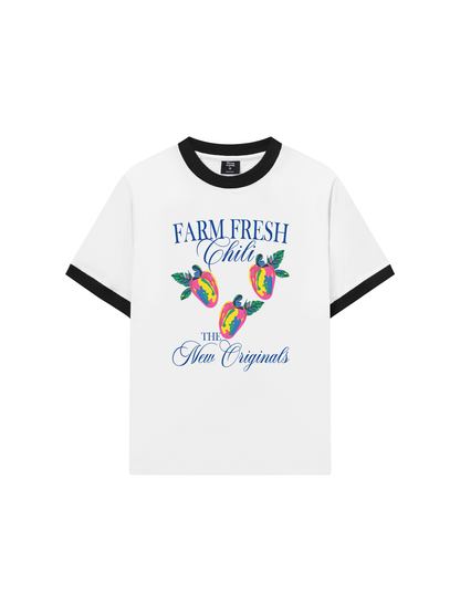 Áo Thun Ringer Relaxed Fit Summer Vibes Farm Fresh Chili