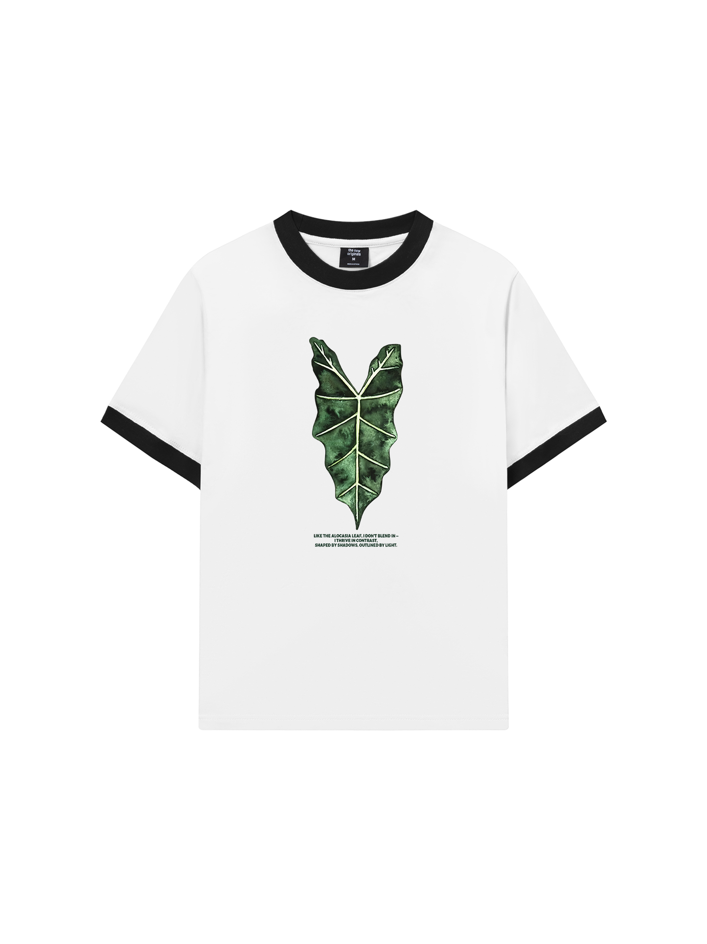 Áo Thun Ringer Relaxed Fit Tropical Alocasia Leaf