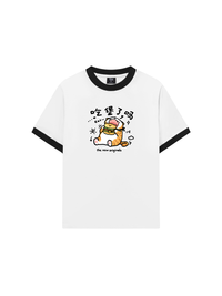 Áo Thun Ringer Relaxed Fit Sweet Pastry Cute Meow With Burger