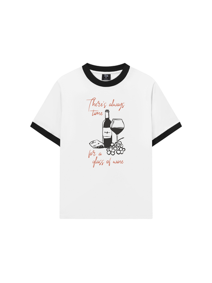 Áo Thun Ringer Relaxed Fit There_s always time for a glass of wine
