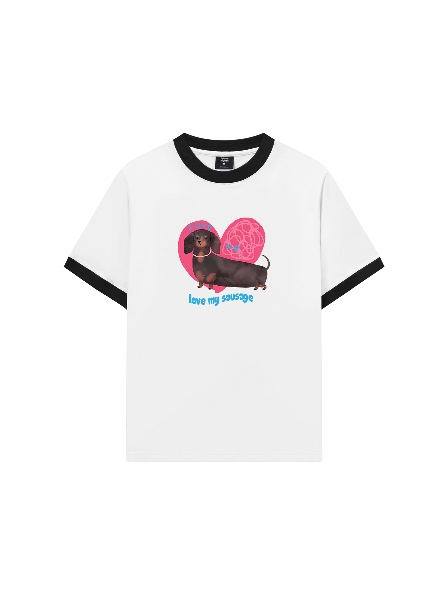 Áo Thun Ringer Relaxed Fit Animal Mood love my sausage