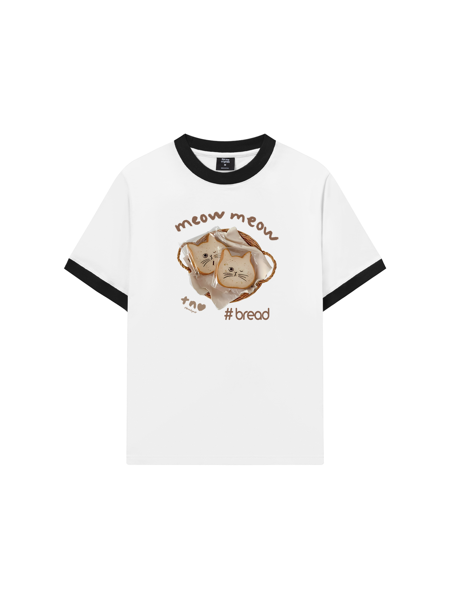 Áo Thun Ringer Relaxed Fit Sweet Pastry Meow Meow Bead