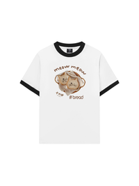 Áo Thun Ringer Relaxed Fit Sweet Pastry Meow Meow Bead