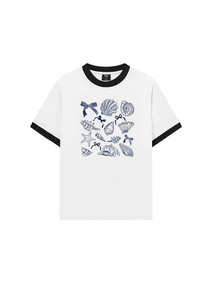 Áo Thun Ringer Relaxed Fit Ocean Blue Vibes