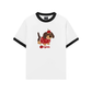 Áo Thun Ringer Relaxed Fit Animal Cute Puppy With Cherry