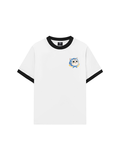 Áo Thun Ringer Relaxed Fit Cute Cat