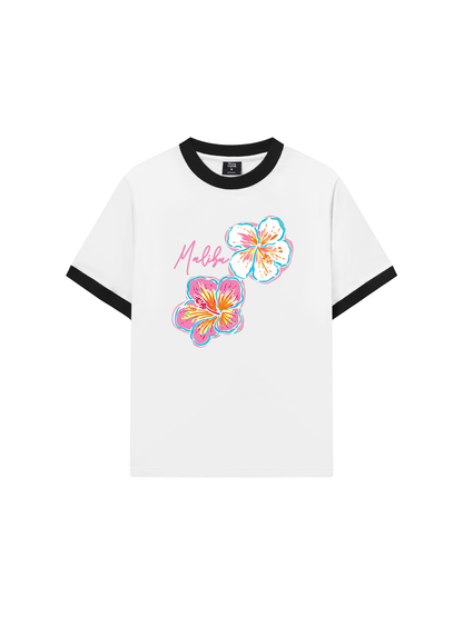 Áo Thun Ringer Relaxed Fit Summer Vibes Malibu Floral