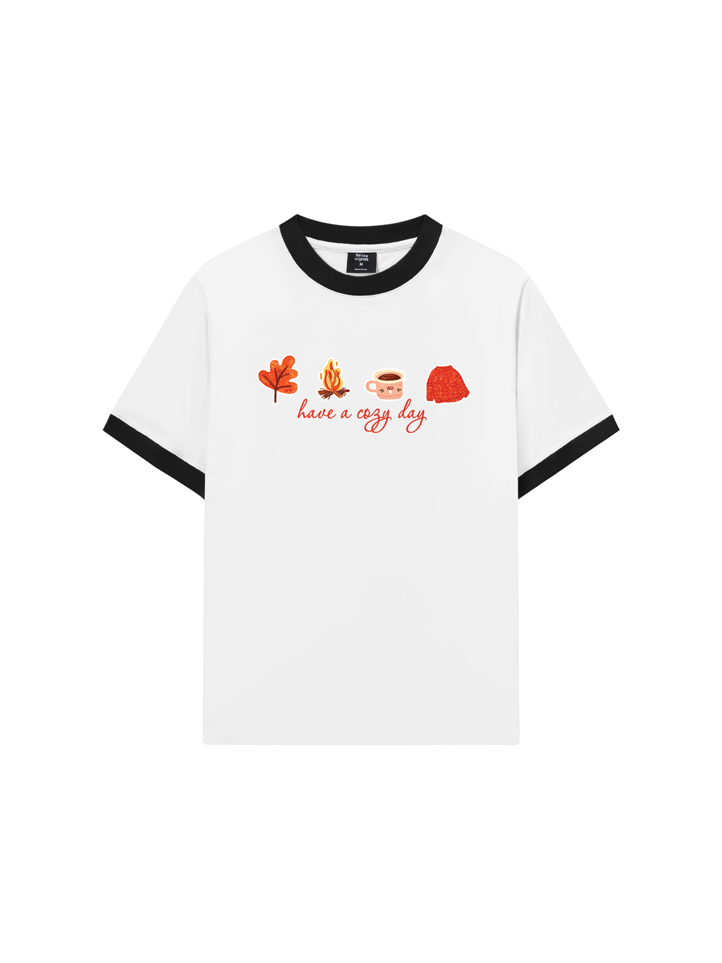 Áo Thun Ringer Relaxed Fit Autumn Vibes Have a Cozy