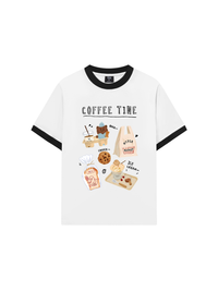 Áo Thun Ringer Relaxed Fit Sweet Pastry Coffee Time
