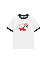 Áo Thun Ringer Relaxed Fit Animal Mood Bestie Puppy And Meow