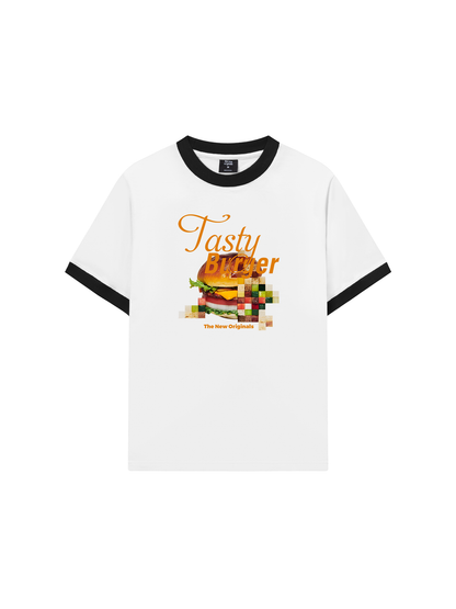 Áo Thun Ringer Relaxed Fit Foody Tasty Burger
