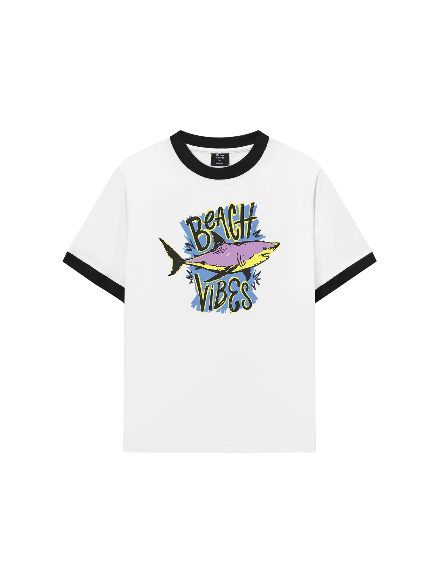 Áo Thun Ringer Relaxed Fit Ocean Beach Vibes Shark