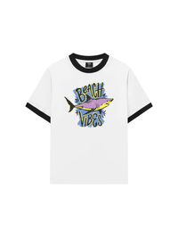 Áo Thun Ringer Relaxed Fit Ocean Beach Vibes Shark