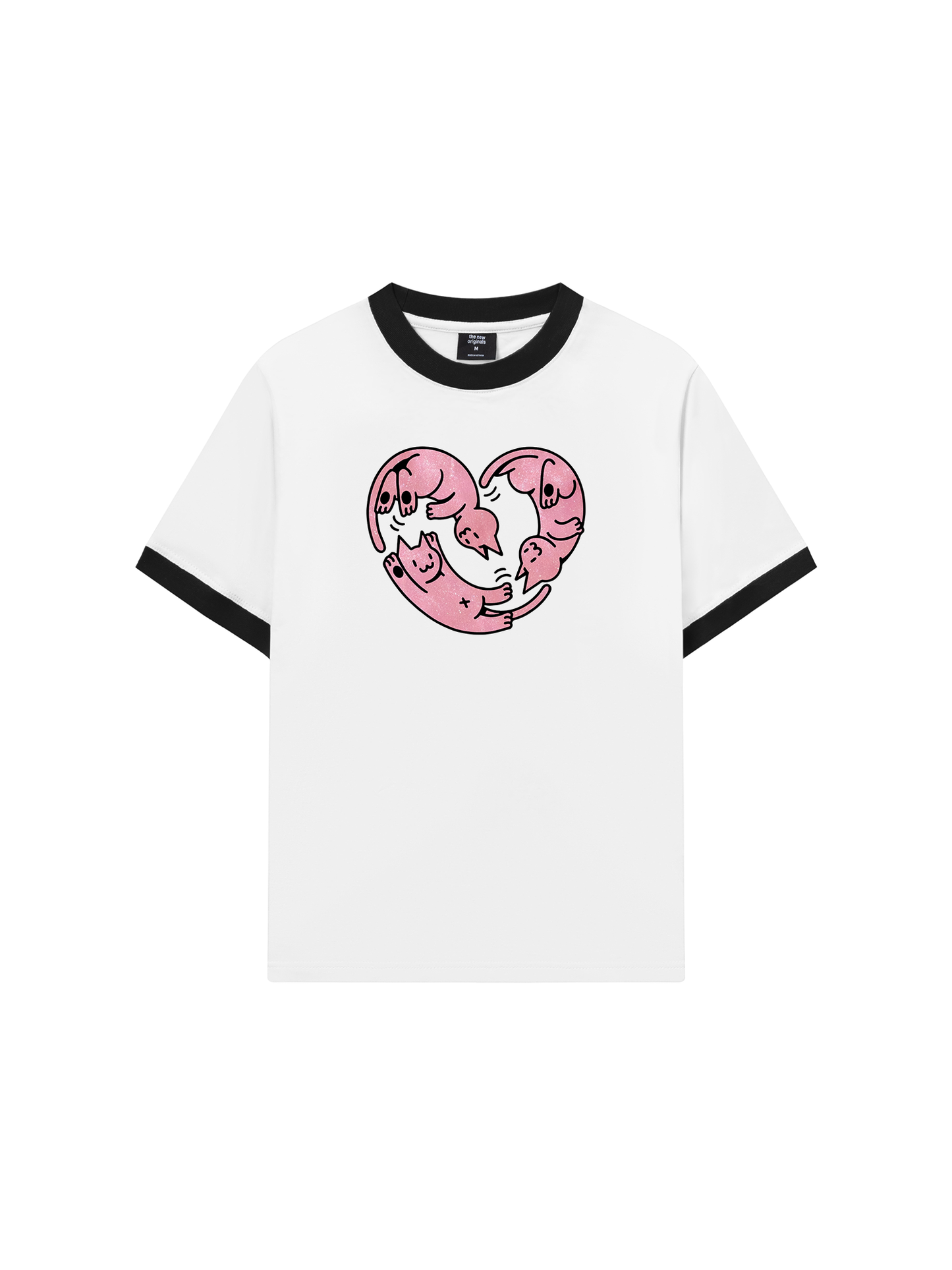Áo Thun Ringer Relaxed Fit Meow Meow Heart