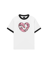 Áo Thun Ringer Relaxed Fit Meow Meow Heart