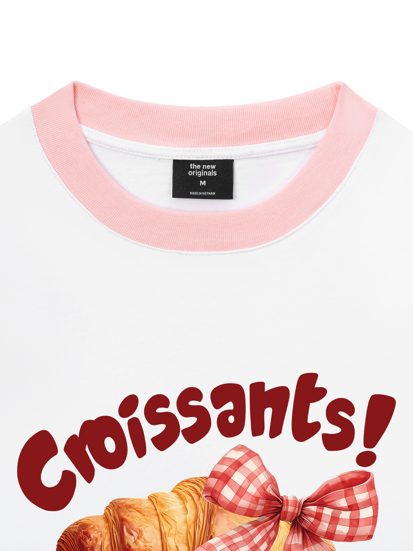 Áo Thun Ringer Relaxed Fit Sweet Pastry Red Bơ Croissant