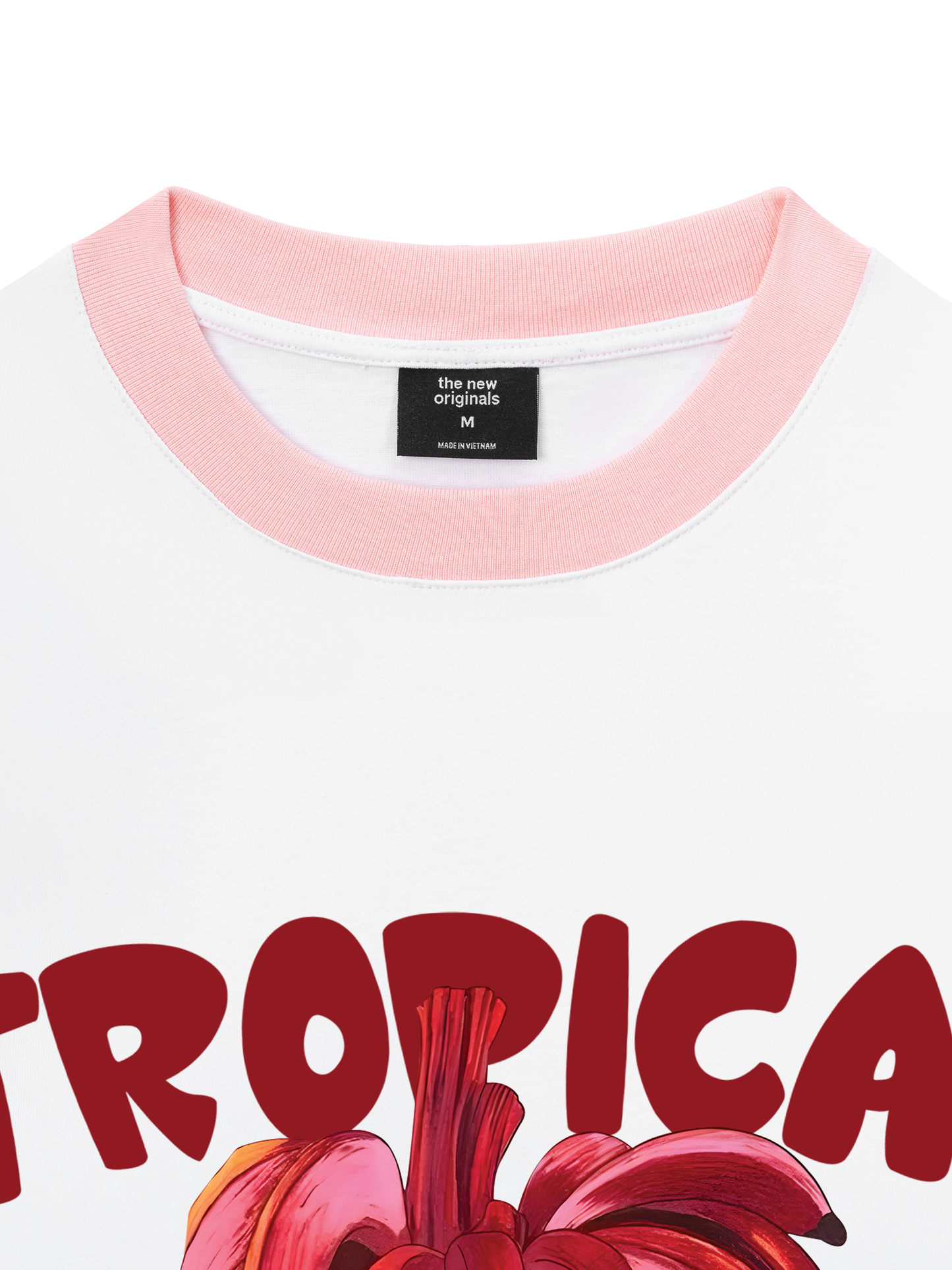 Áo Thun Ringer Relaxed Fit Summer Vibes Pink Banana