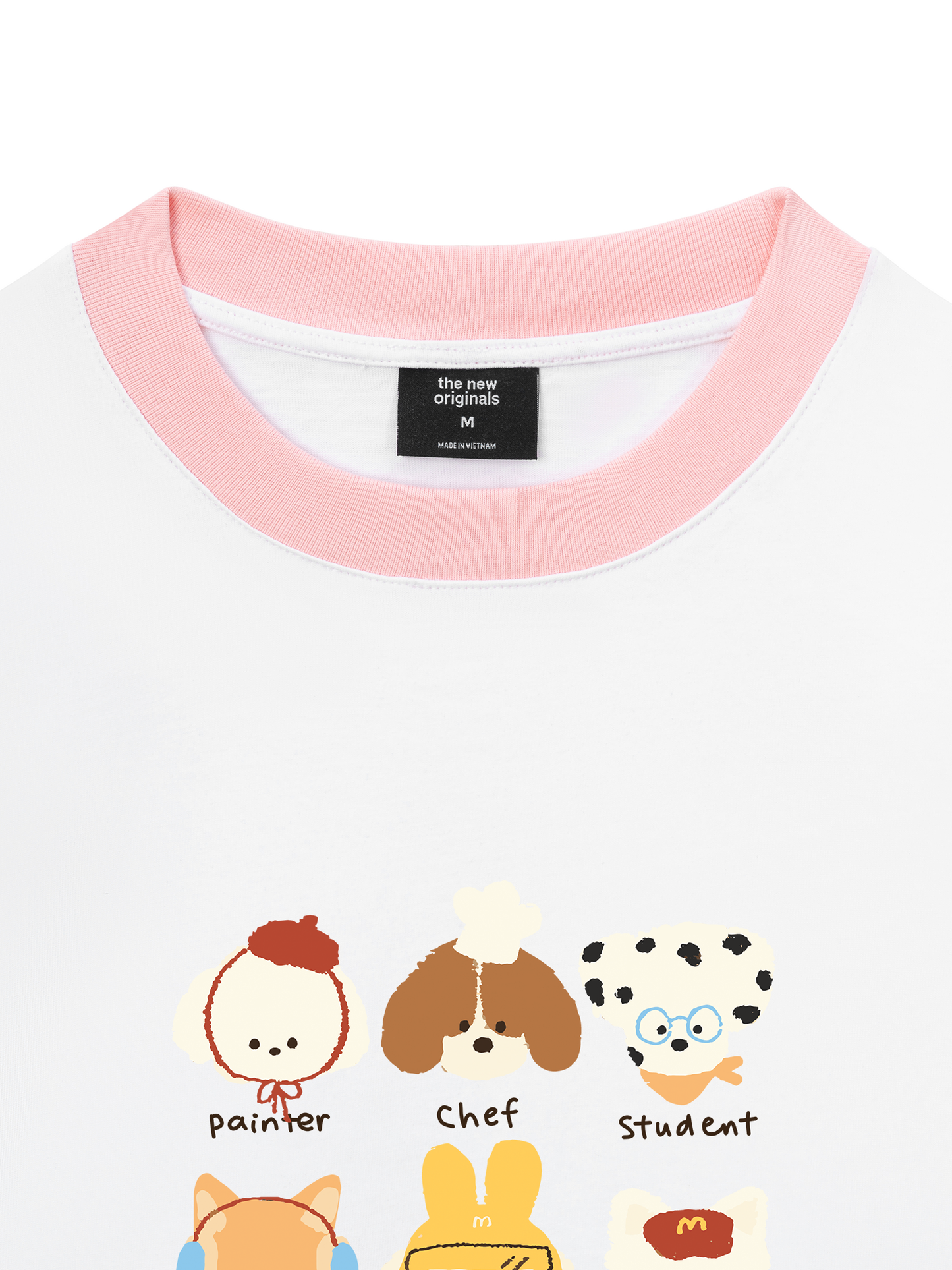 Áo Thun Ringer Relaxed Fit Animal Cute Puppy Things