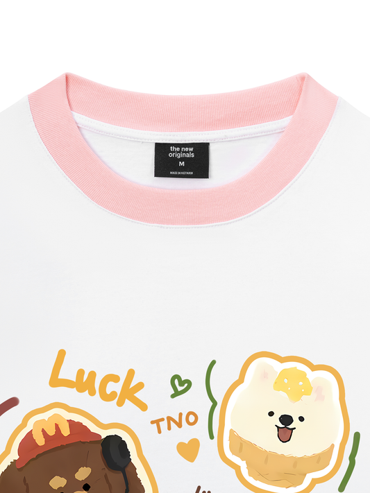 Áo Thun Ringer Relaxed Fit Sweet Pastry Cute Humburger