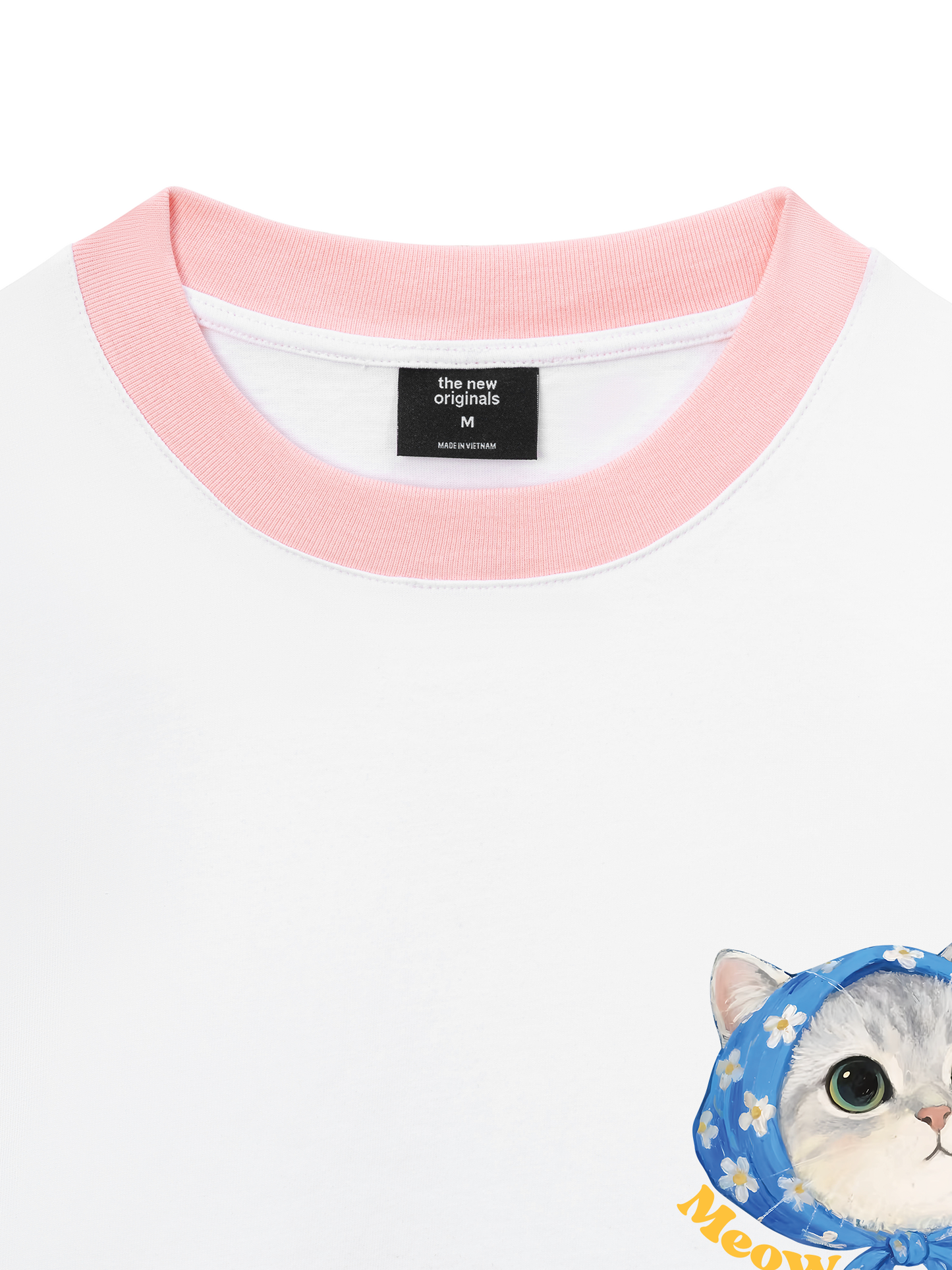 Áo Thun Ringer Relaxed Fit Cute Cat