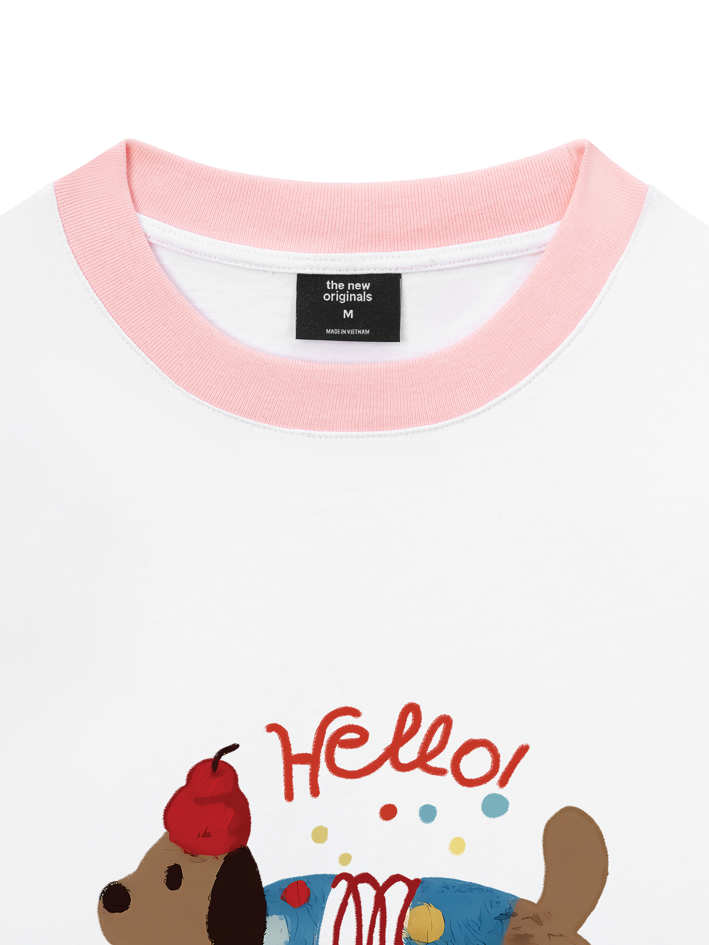 Áo Thun Ringer Relaxed Fit Animal Hello Cute Puppy