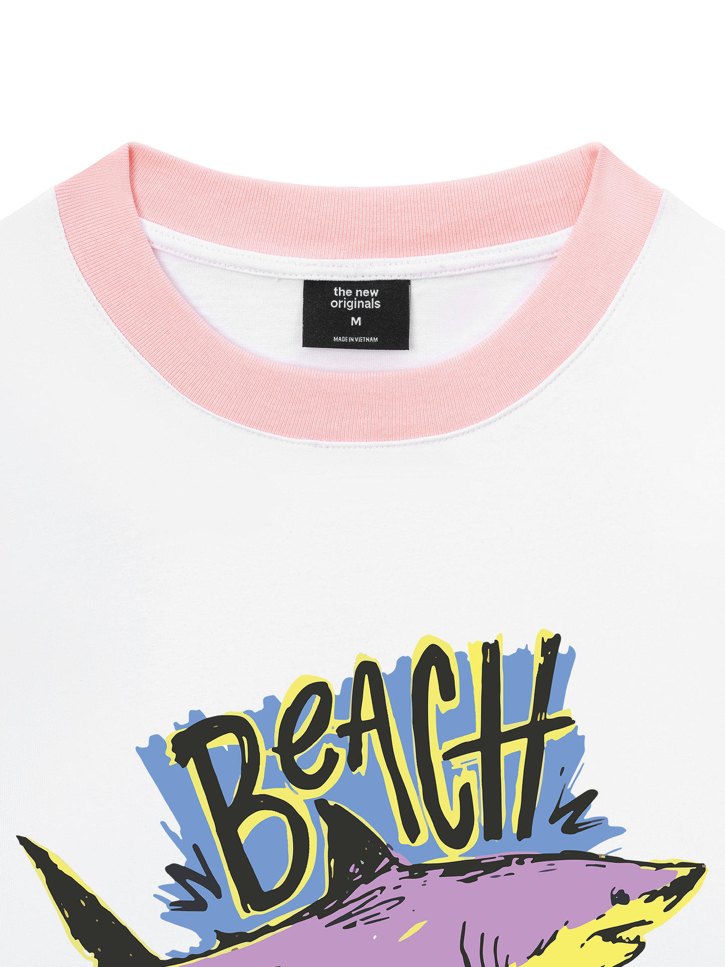 Áo Thun Ringer Relaxed Fit Ocean Beach Vibes Shark