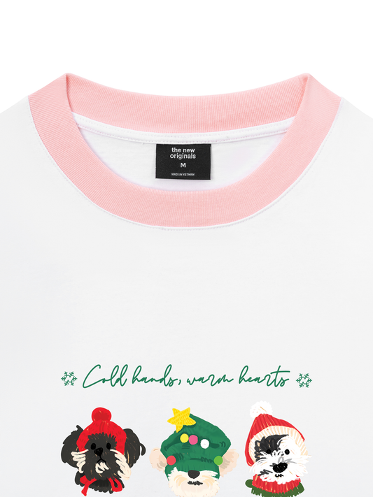 Áo Thun Ringer Relaxed Fit Animal Mood Cold Hand Warrm Heart