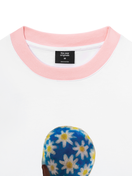 Áo Thun Ringer Relaxed Fit Blue Daisy Hairstyle
