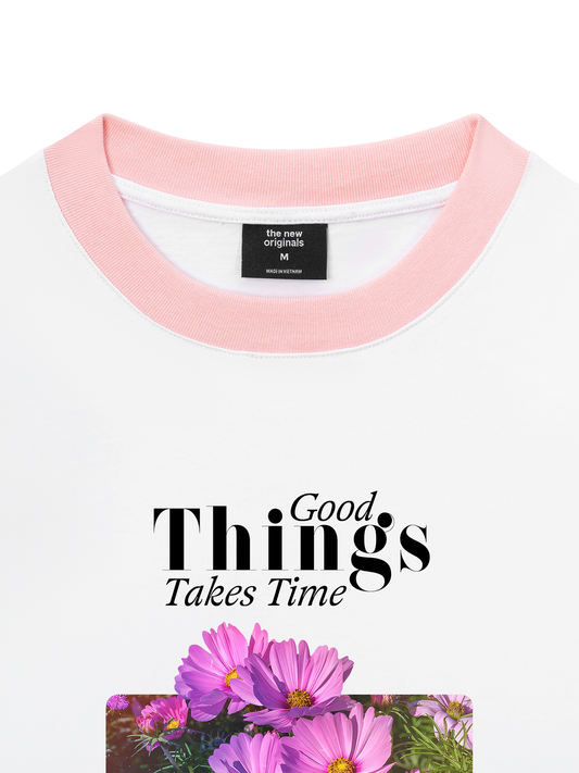 Áo Thun Ringer Relaxed Fit Good Things Take Time
