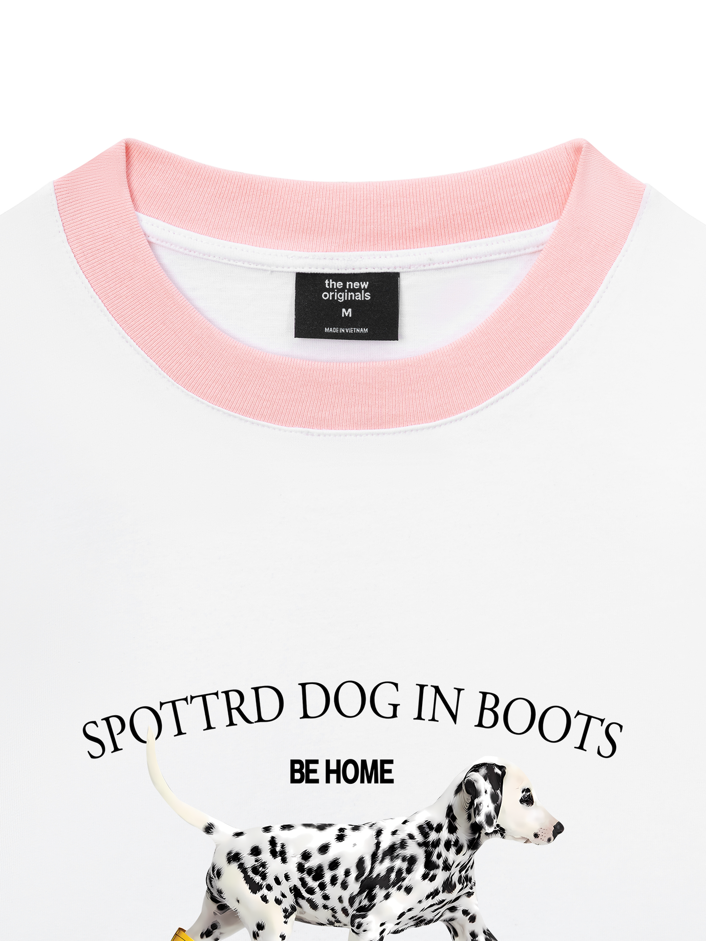 Áo Thun Ringer Relaxed Fit Animal Cute Puppy Yellow Boots