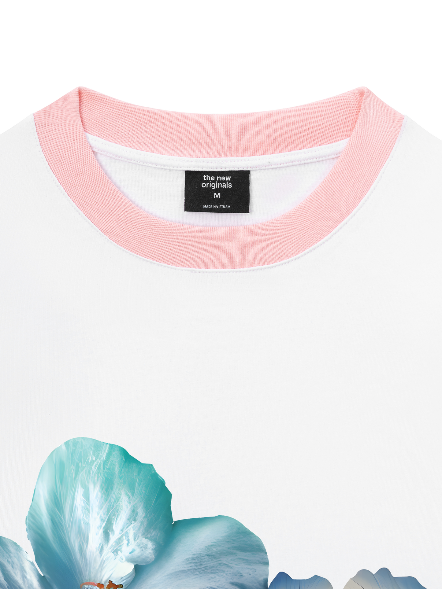 Áo Thun Ringer Relaxed Fit Summer Vibes Souble Blue Flower