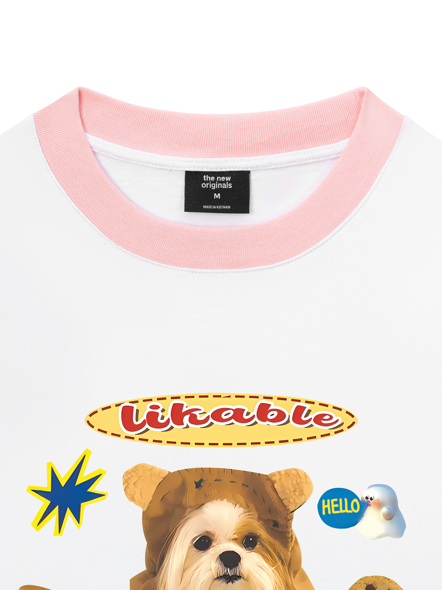 Áo Thun Ringer Relaxed Fit Sweet Pastry And Puppy Duck