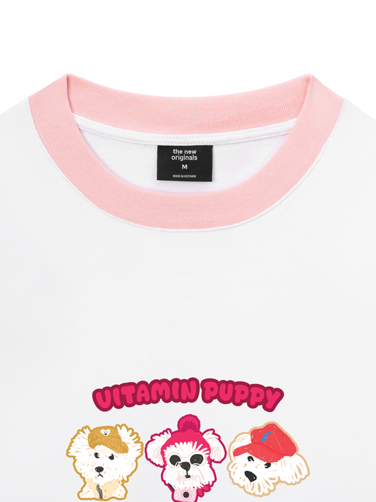 Áo Thun Ringer Relaxed Fit Animal Mood Viatmin Puppy