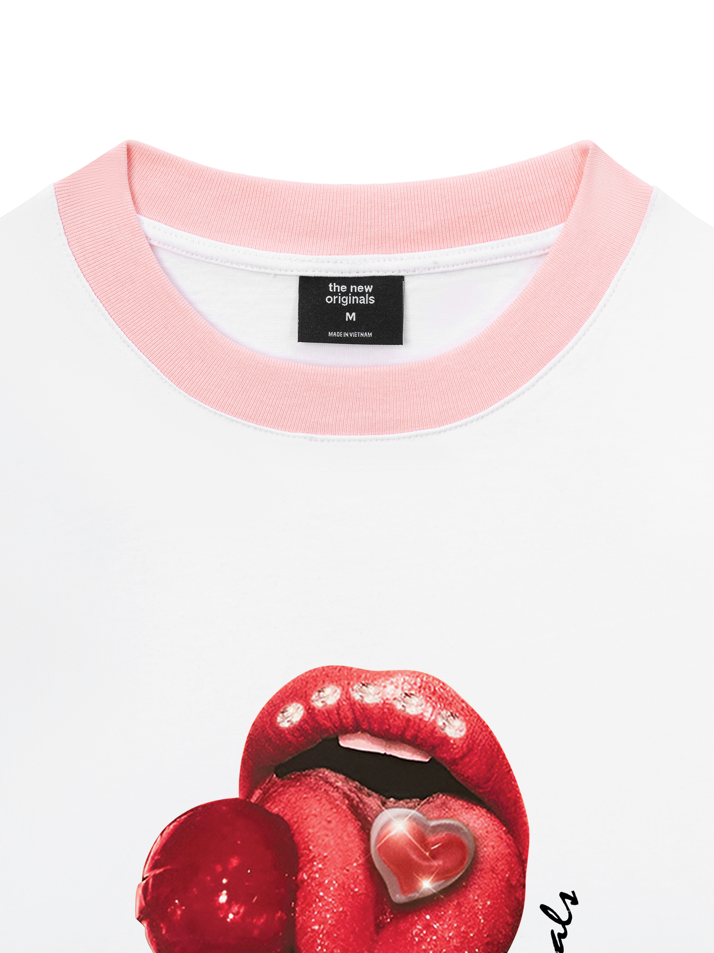 Áo Thun Ringer Relaxed Fit Lips Lollipop