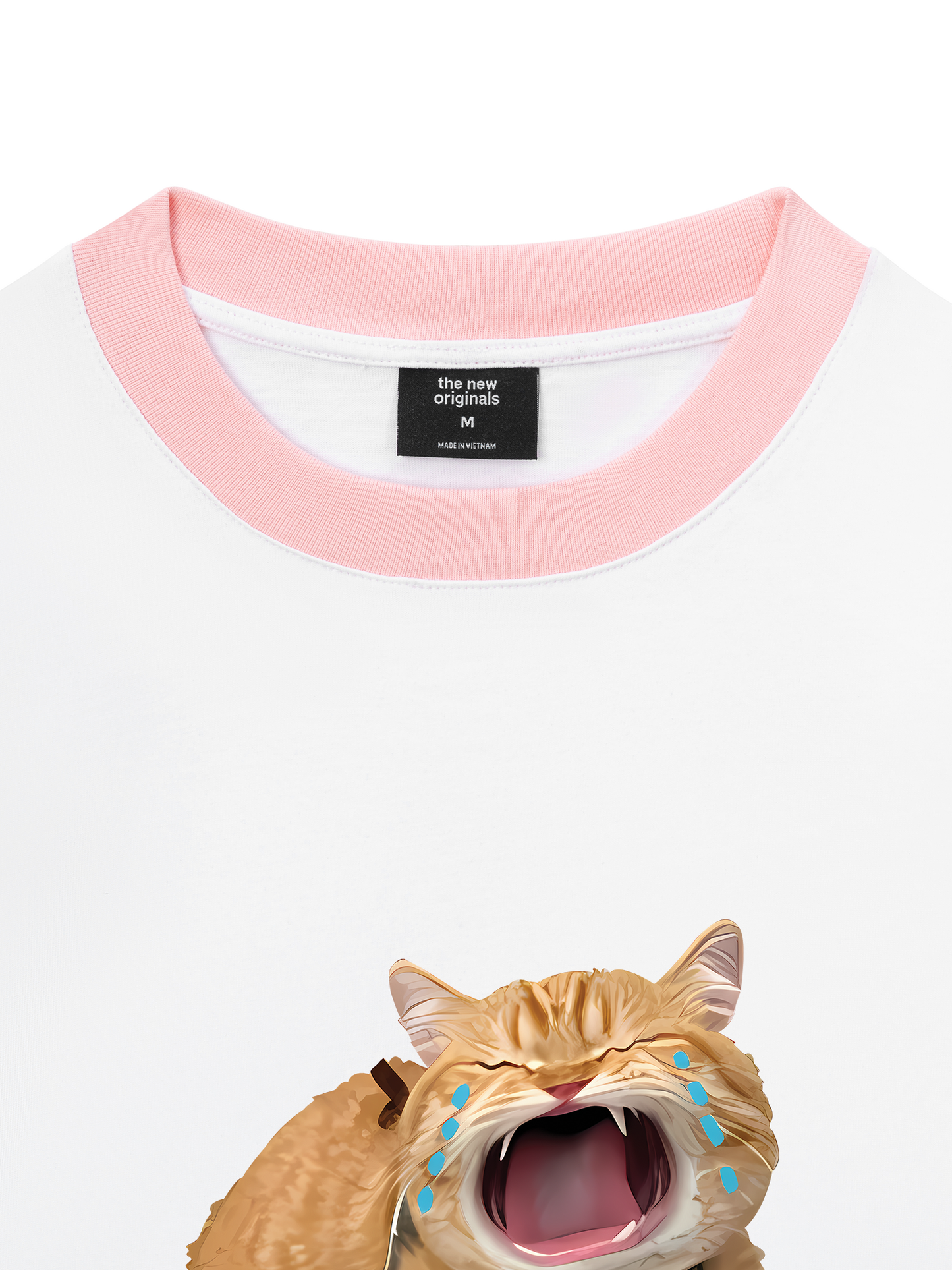Áo Thun Ringer Relaxed Fit Animal Mood Funny Meow