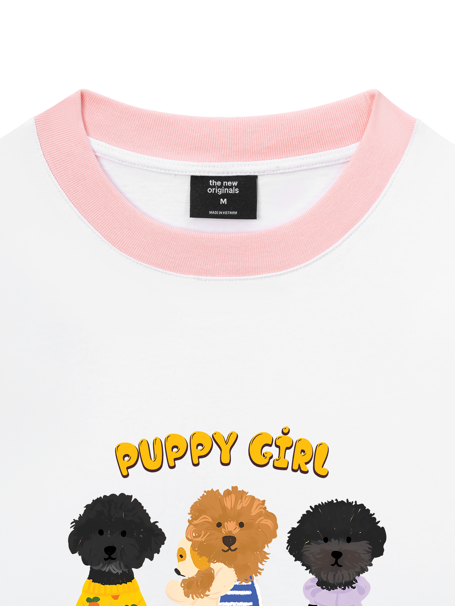 Áo Thun Ringer Relaxed Fit Animal Puppy Girl