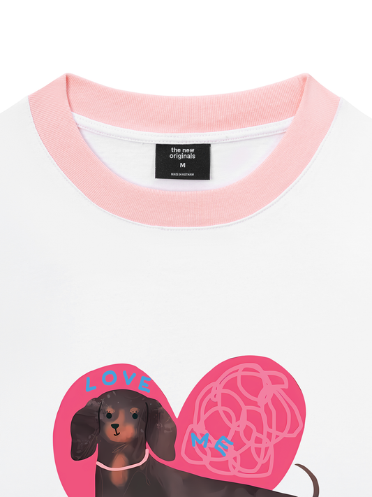 Áo Thun Ringer Relaxed Fit Animal Mood love my sausage