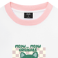 Áo Thun Ringer Relaxed Fit Animal Mood Meow Green Pink