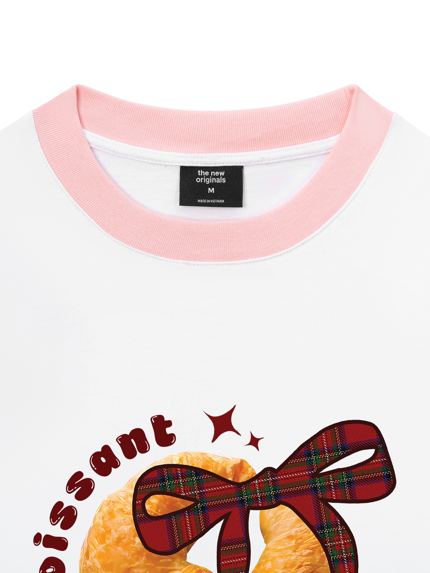 Áo Thun Ringer Relaxed Fit Sweet Pastry Red Plaid Bow