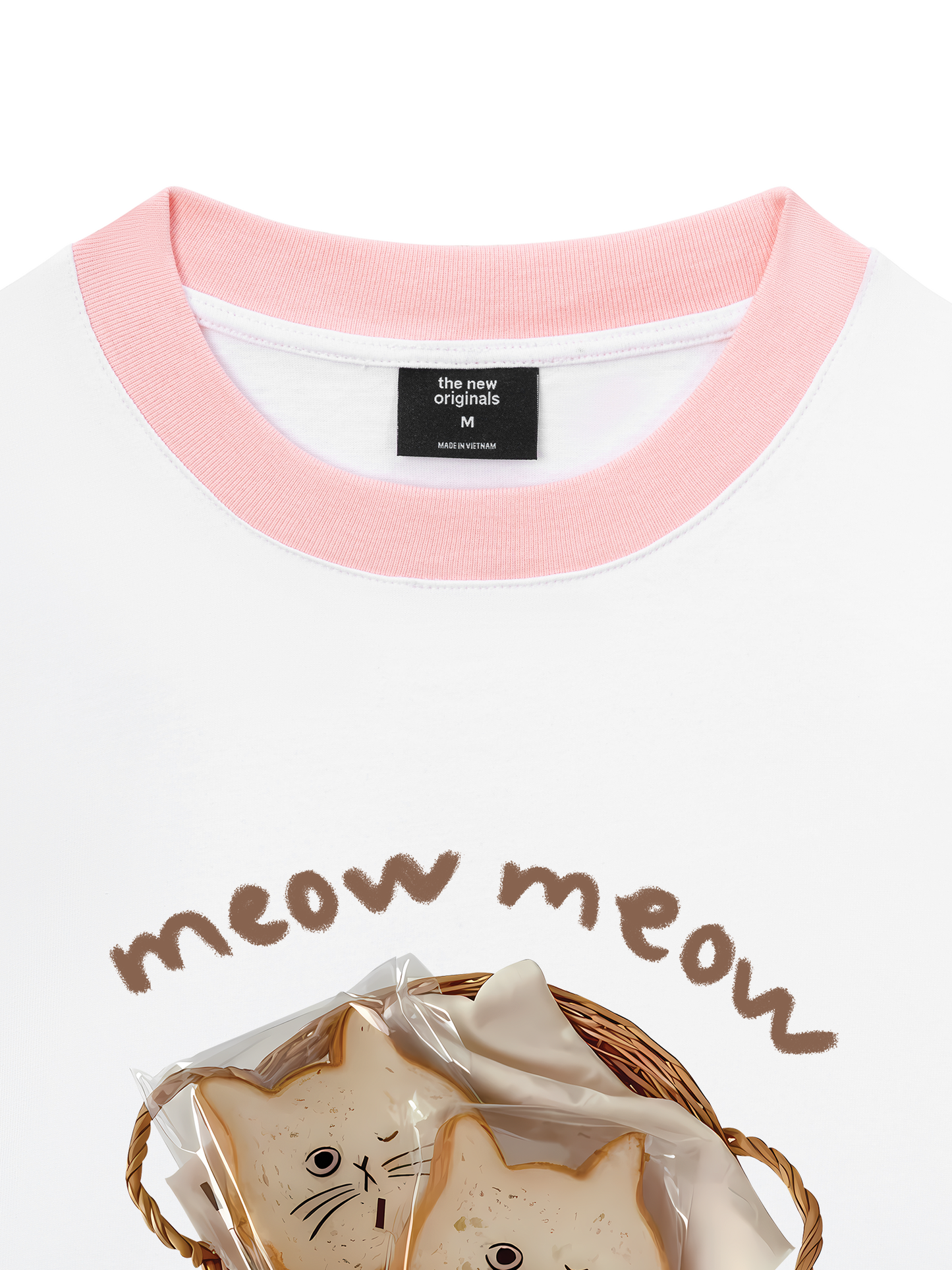 Áo Thun Ringer Relaxed Fit Sweet Pastry Meow Meow Bead