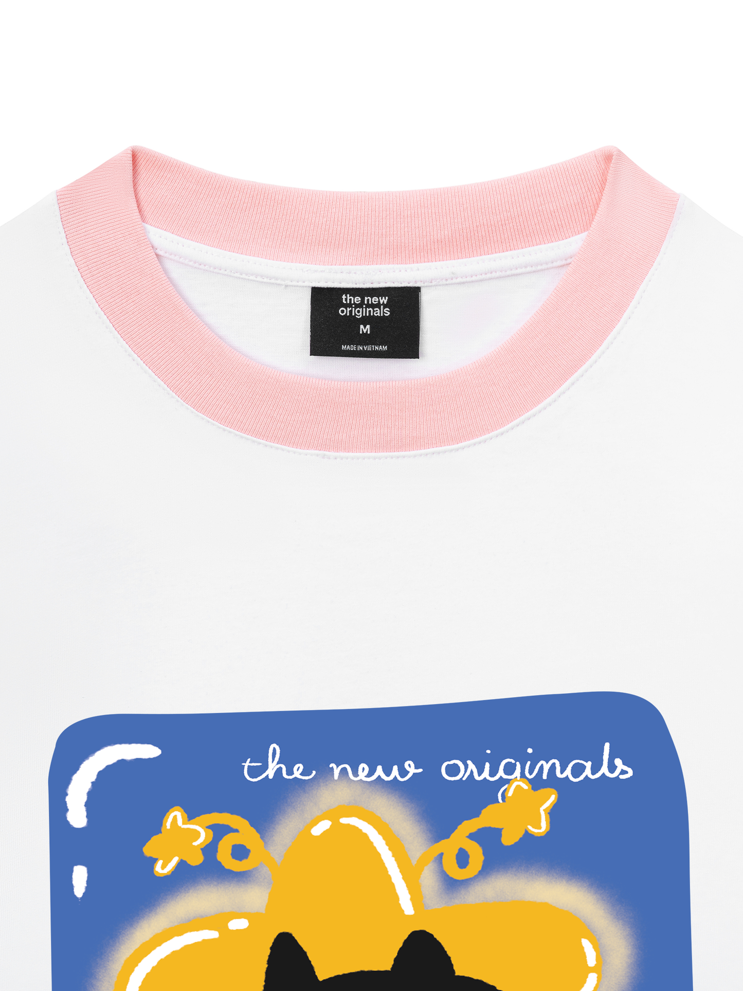 Áo Thun Ringer Relaxed Fit Black Cute Cat