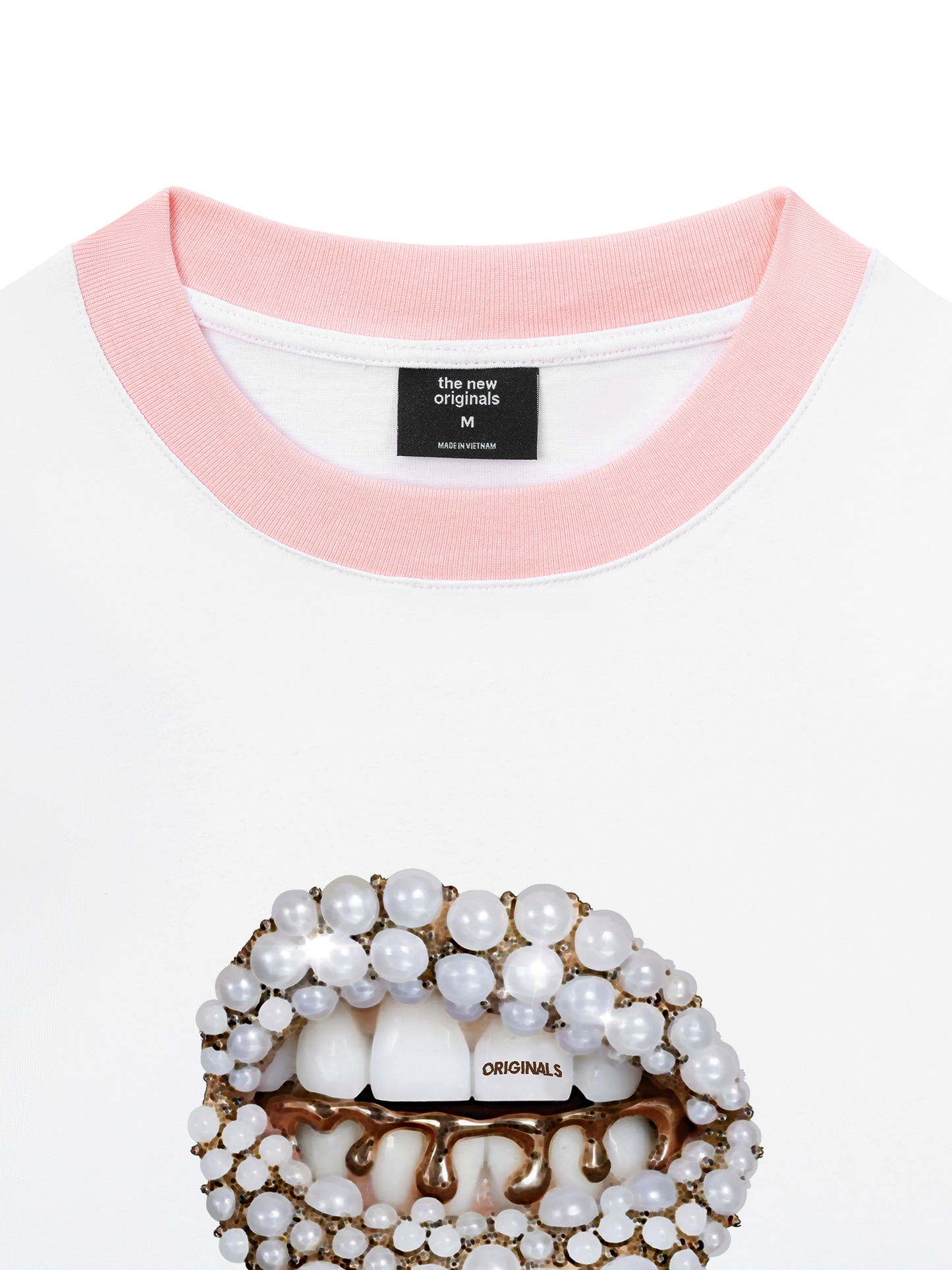 Áo Thun Ringer Relaxed Fit Art Pearl Lip Black