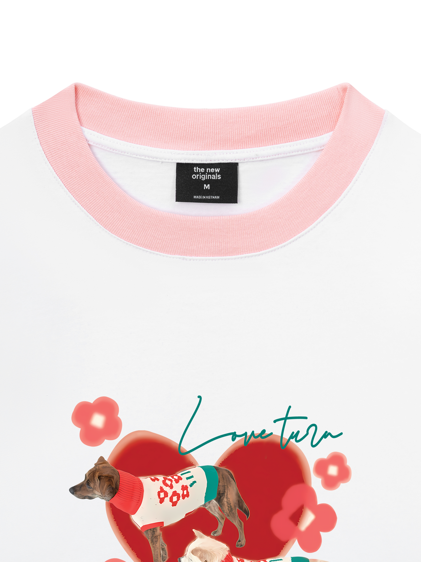 Áo Thun Ringer Relaxed Fit Animal Mood Love Turr Into Flower