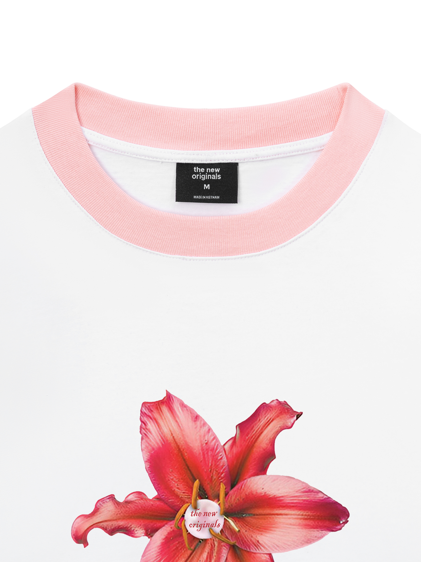 Áo Thun Ringer Relaxed Fit Pearl Lily Flower