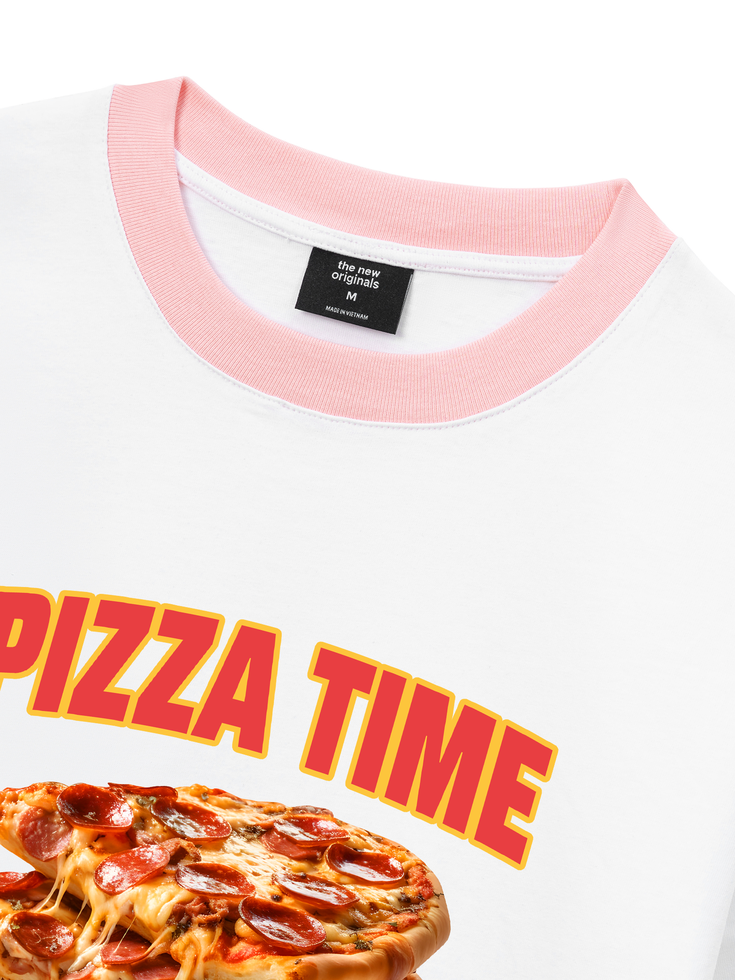 Áo Thun Ringer Relaxed Fit Foody Pizza Time
