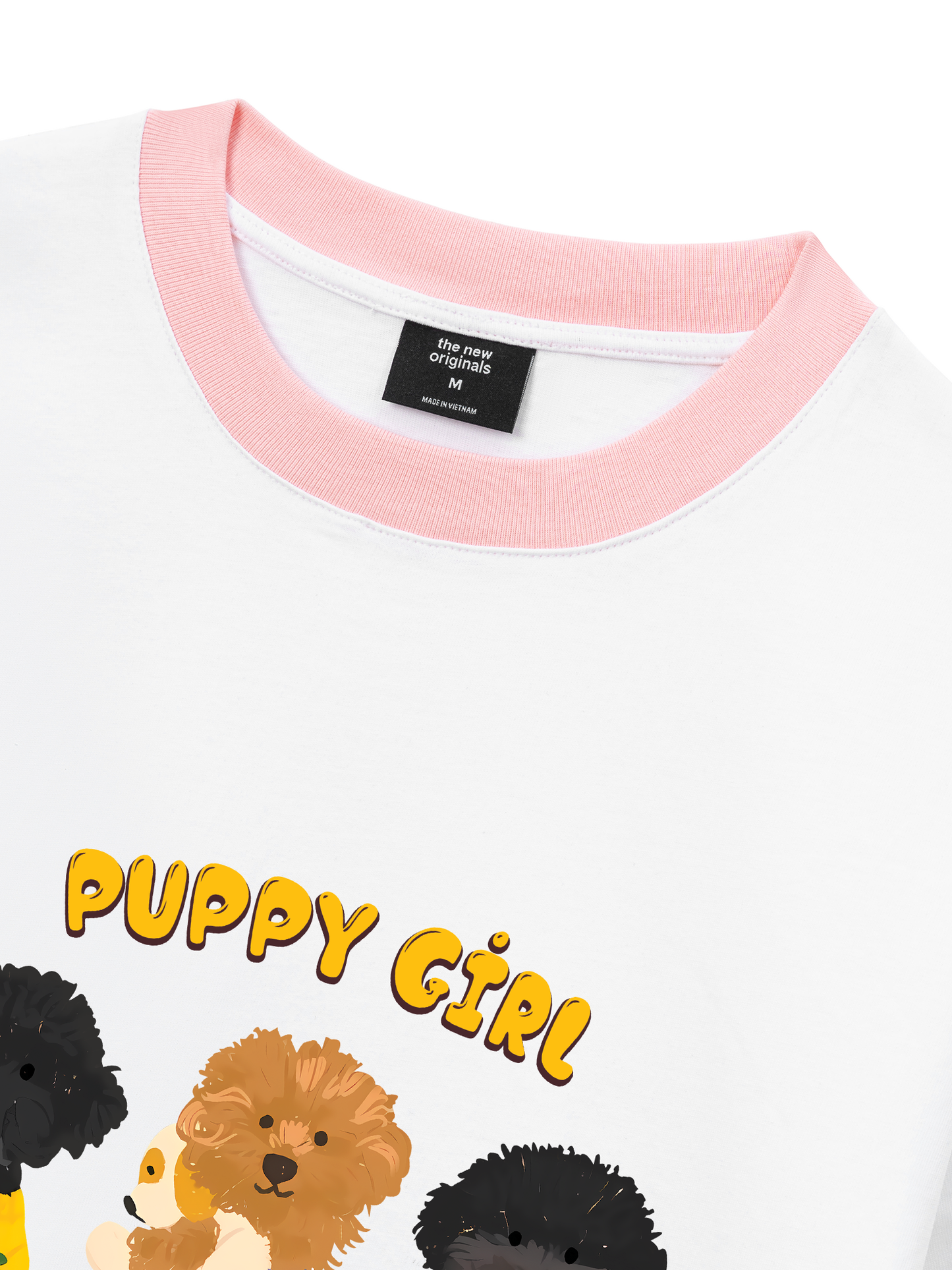 Áo Thun Ringer Relaxed Fit Animal Puppy Girl