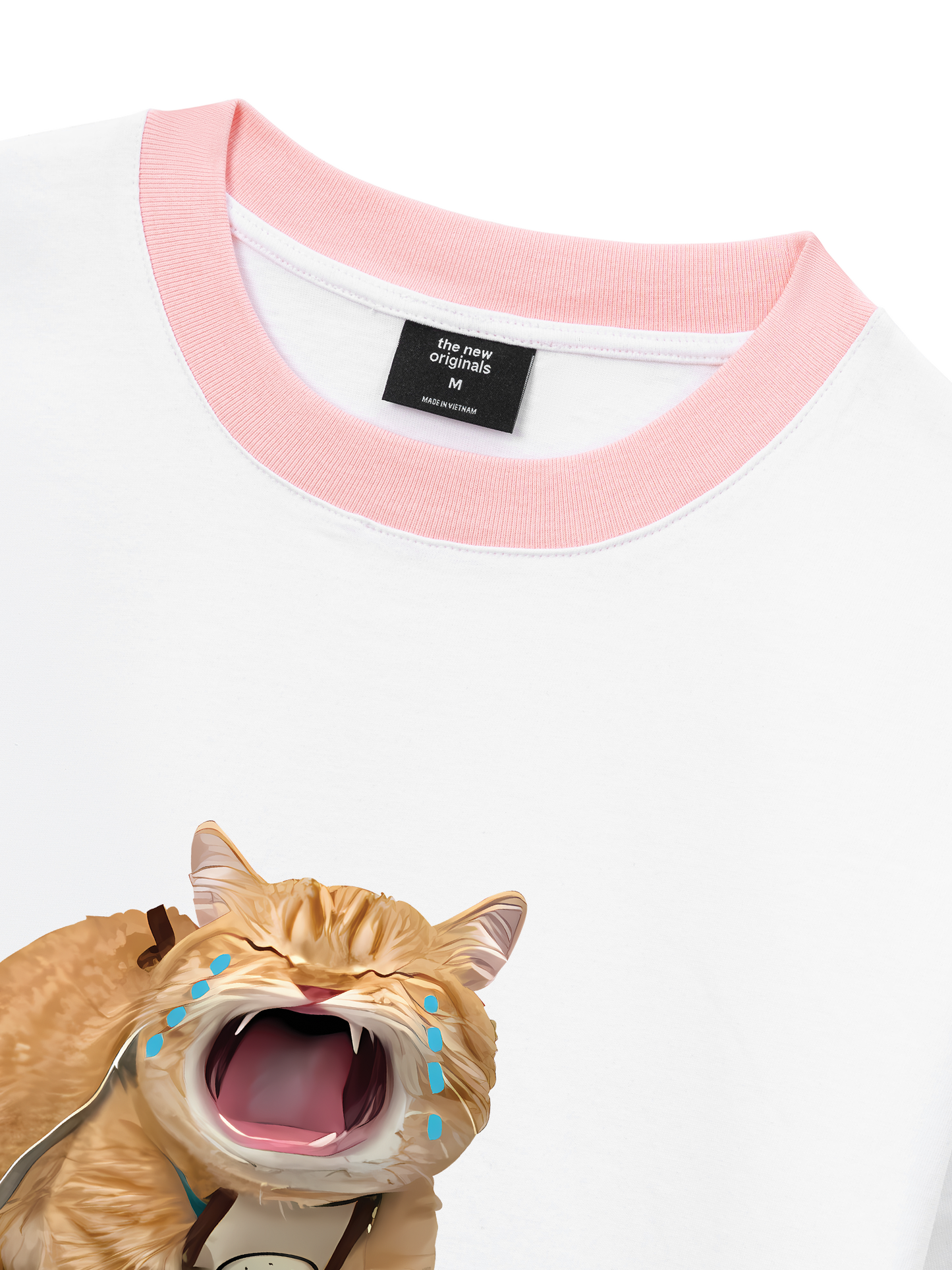 Áo Thun Ringer Relaxed Fit Animal Mood Funny Meow