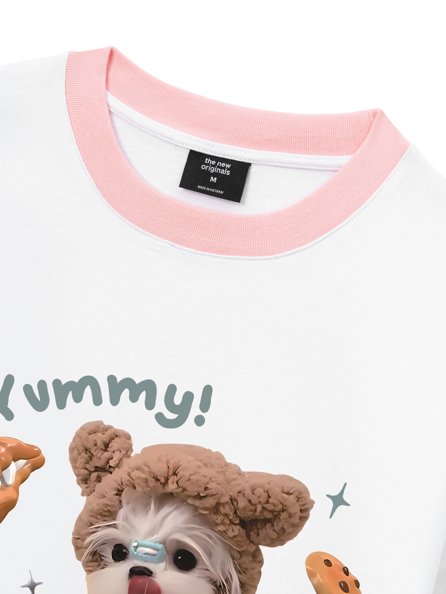 Áo Thun Ringer Relaxed Fit Cute Dog Yummy Cookie