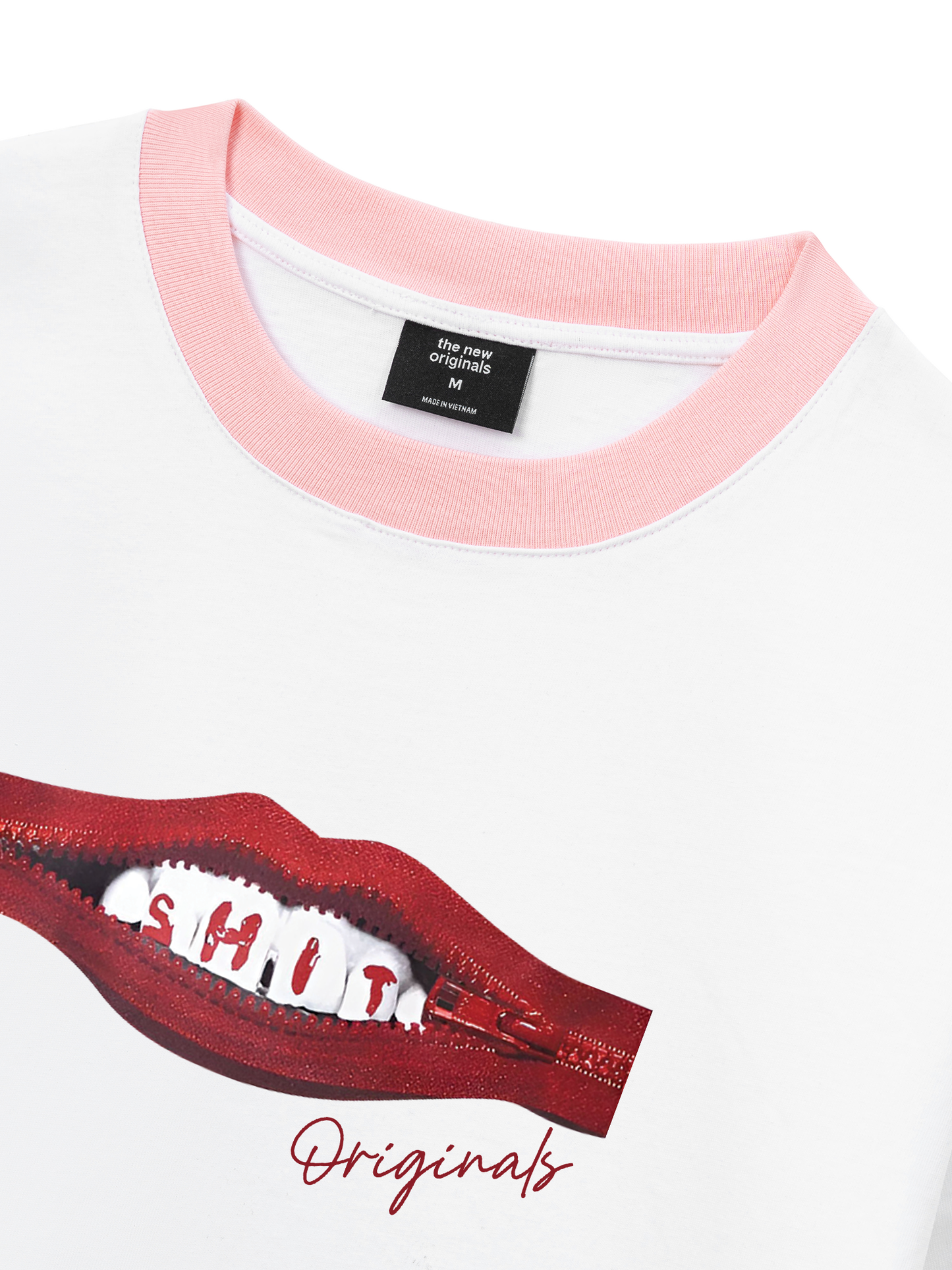 Áo Thun Ringer Relaxed Fit Teeth Zip Classic
